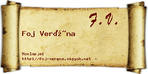 Foj Veréna névjegykártya